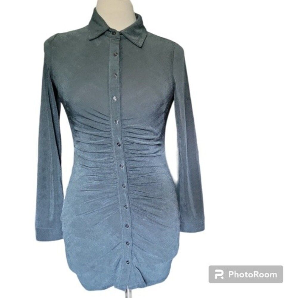 LA HEARTS RUNCHY GREY MINI DRESS - Picture 4 of 9